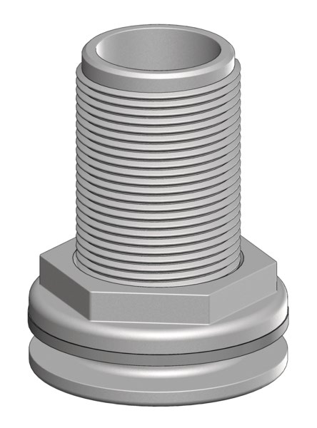 Läpivienti 1 1/2" komposiitti valkoinen Trudesign
