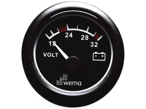 Wema Volttimittari 24V Ø 62mm musta