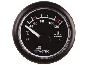 Wema Veden lämpömittari 120C Ø 62mm musta