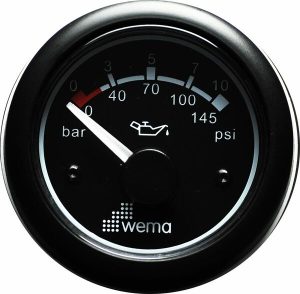 Wema Öljynpainemittari 10 BAR Ø 62mm musta