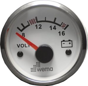 Wema Volttimittari 12V 62mm Valkoinen rst kehys