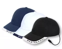 Cap with retaining strap black