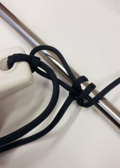 Fendari naru, litteä musta, 8mm, 2m